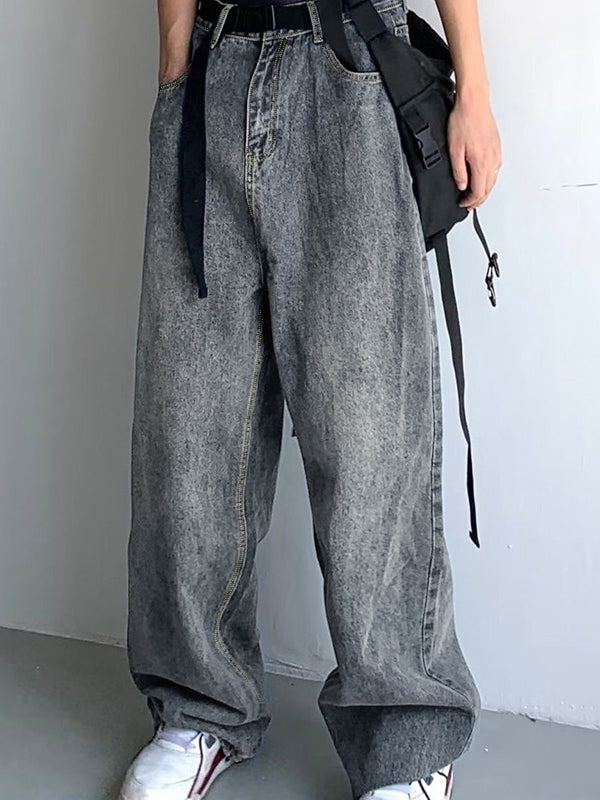Buckle Strap Baggy Boyfriend Jeans