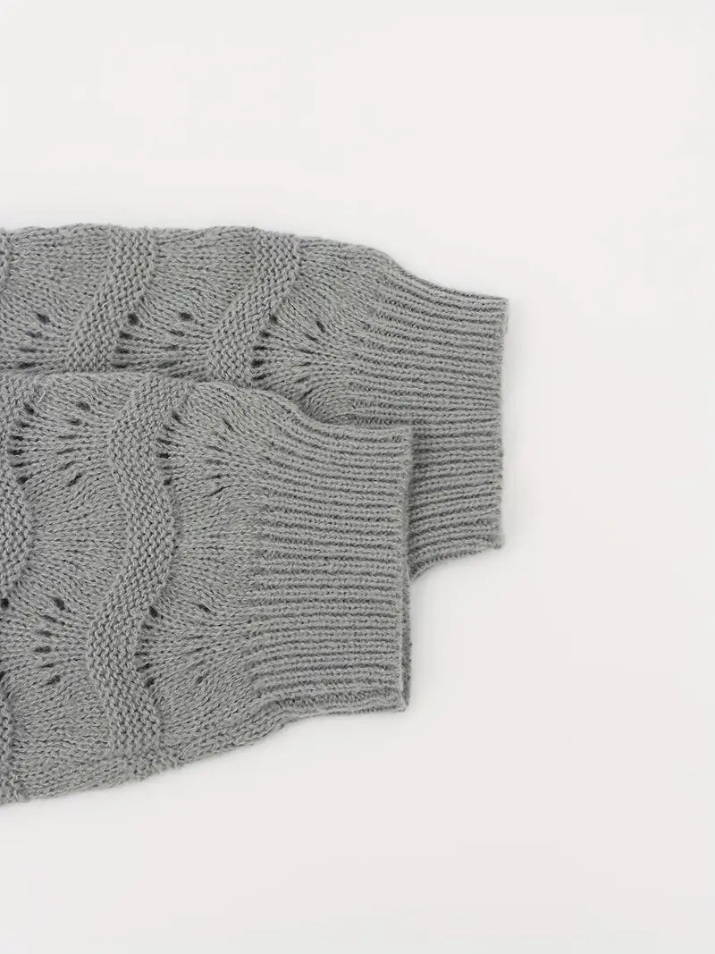 Women's Classic Long Gray Knit Cardigan | Ideal for Autumn/Winter