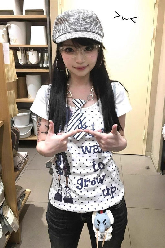 Grunge Cotton Regular Shoulder Short T-shirt