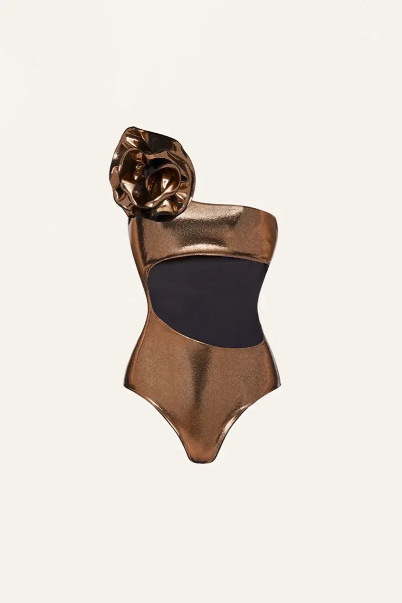Conjunto de traje de baño con recorte floral