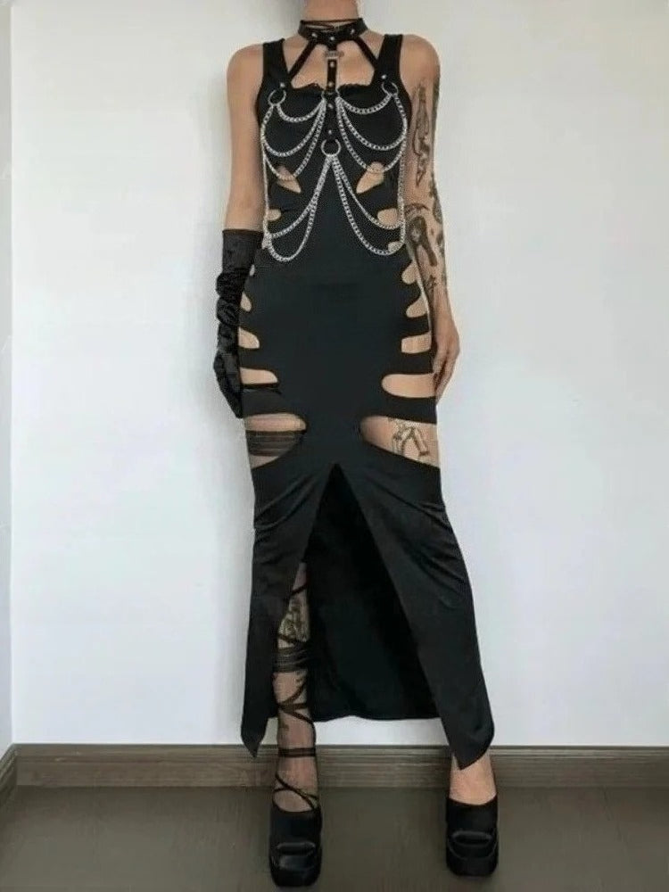 Y2K E-girl Grunge Slim Mini Dress