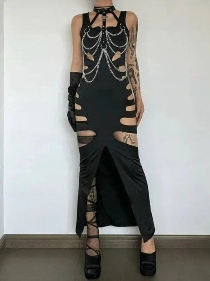 Y2K E-girl Grunge Slim Mini Dress