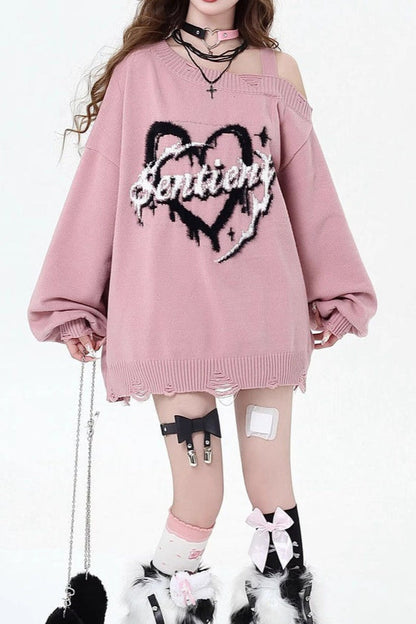 Off Shoulder Loose Knit Versatile Lazy Vibe Sweater