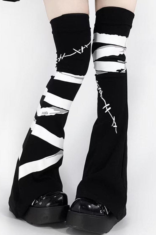 Japanese Y2K Aby Style Bandage Over-Knee Leg Warmers