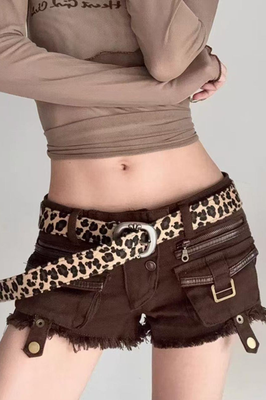 Sexy Bodycon Y2K Cargo Denim Shorts