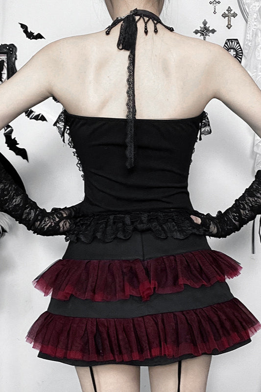 Chain Strap Strapless Bustier Corset