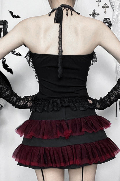 Chain Strap Strapless Bustier Corset