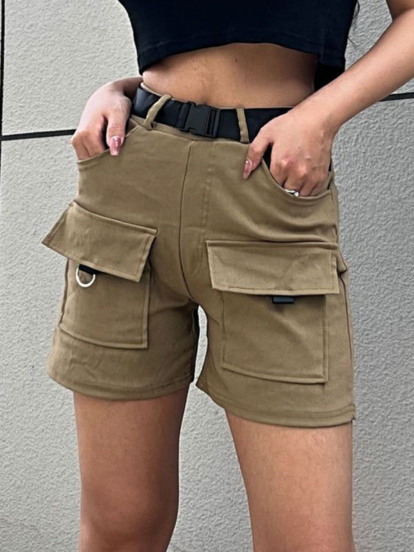 Multi Pocket High Rise Shorts