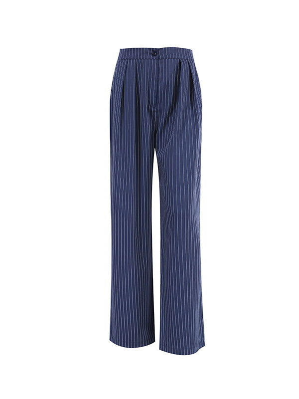 Pinstripe Print Tailored Pants