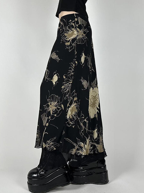 Floral Print Maxi Skirt