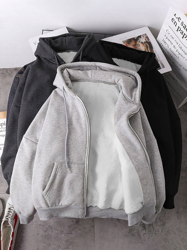Fleece Lined Thermal Zip Up Hoodie