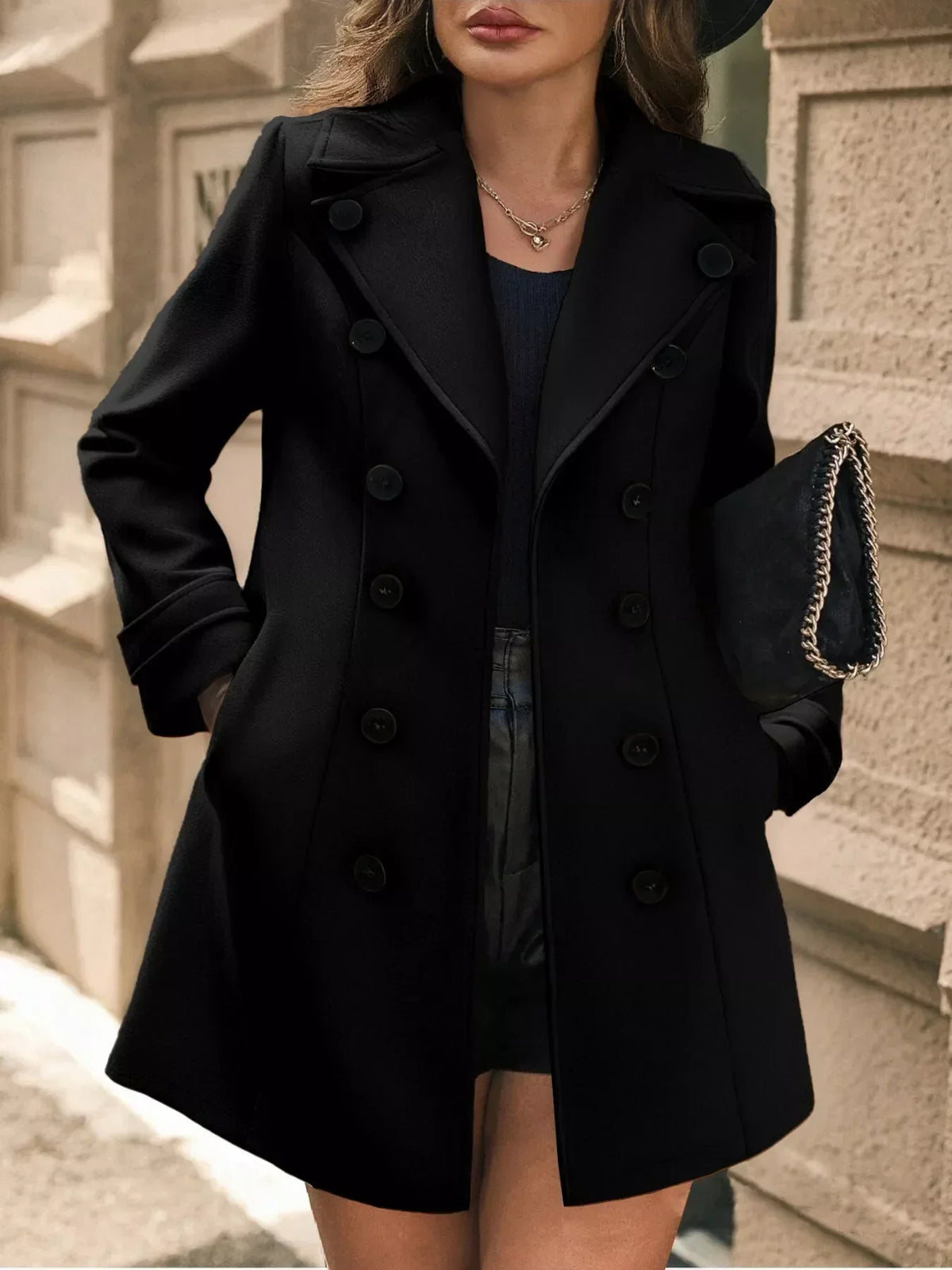 Sophe Double Breasted Tailored Long Coat