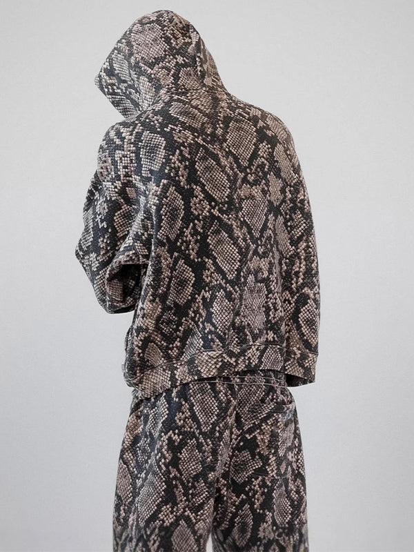 Snake Print Oversized Hoodie