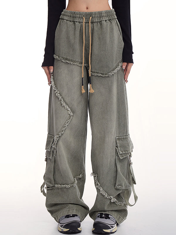 American high street flanging Cargo Jeans
