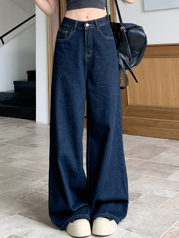Vintage Washed Loose Wide Leg Jeans