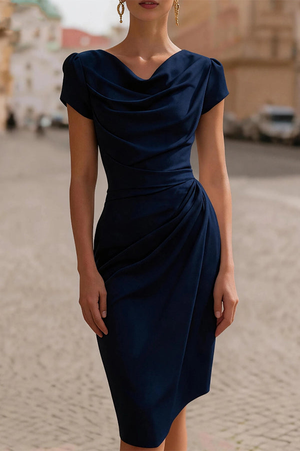 A-line Pleated Bodycon Dress
