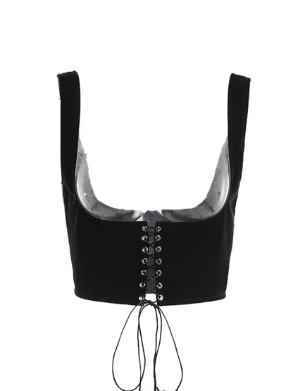 Crossover Tie Up Corset Top