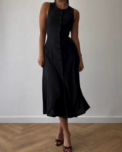 Button Waist Temperament Dress