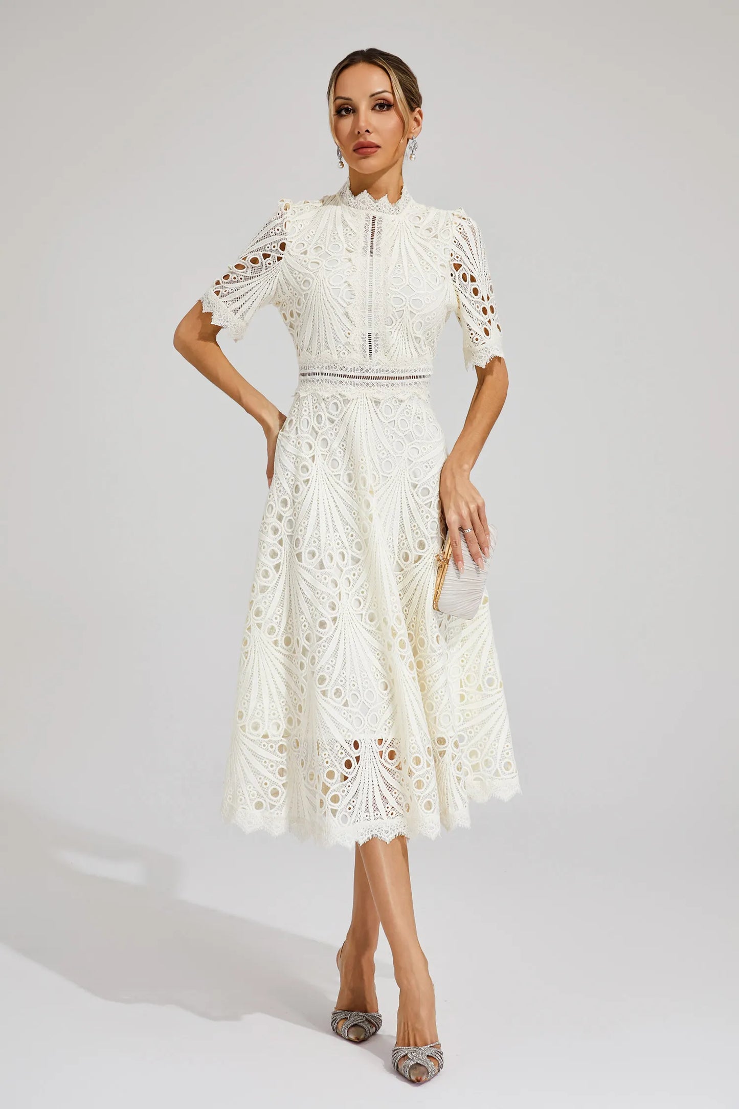 Hallie | Lace Midi Dress