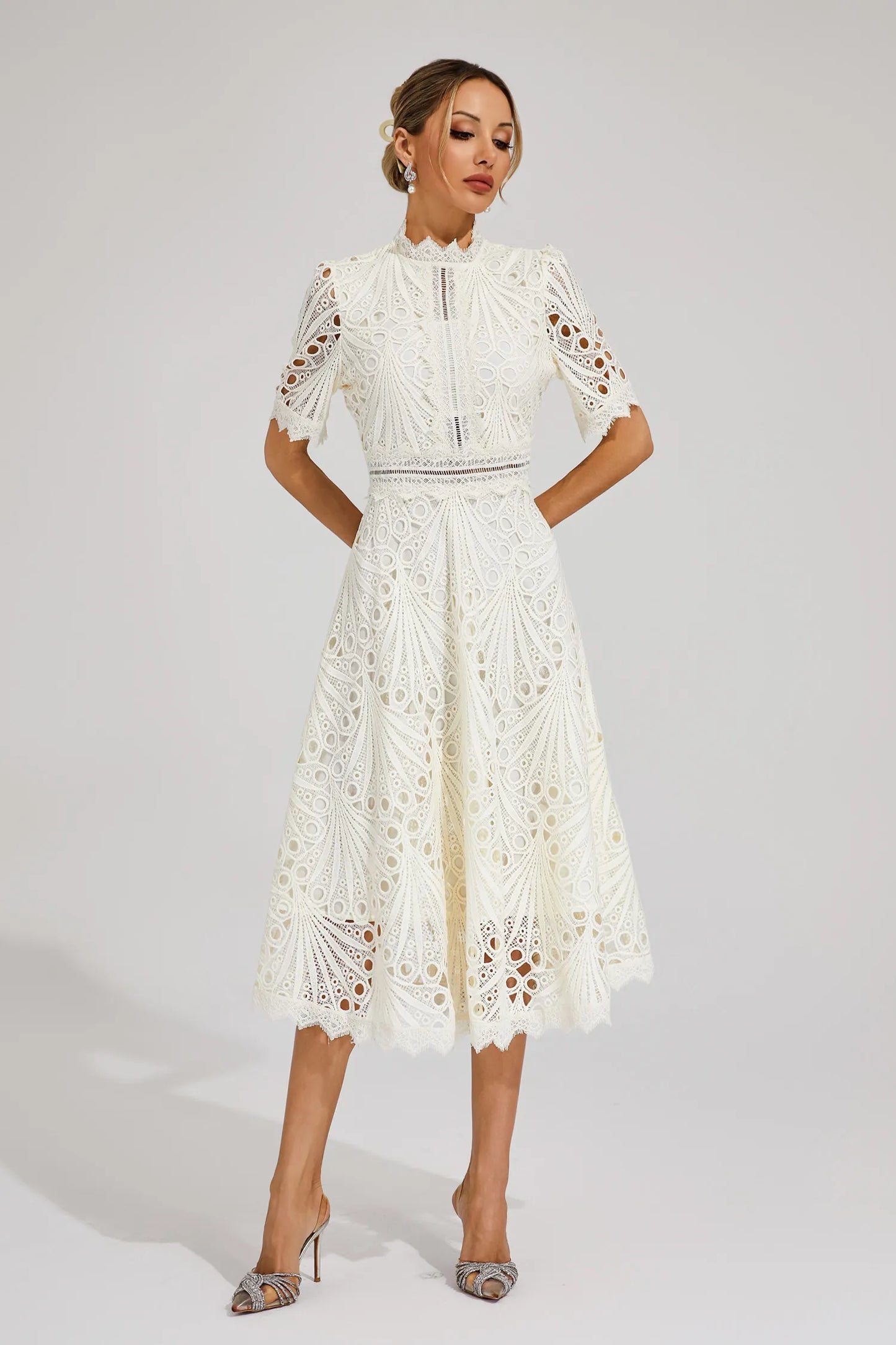 Hallie | Lace Midi Dress