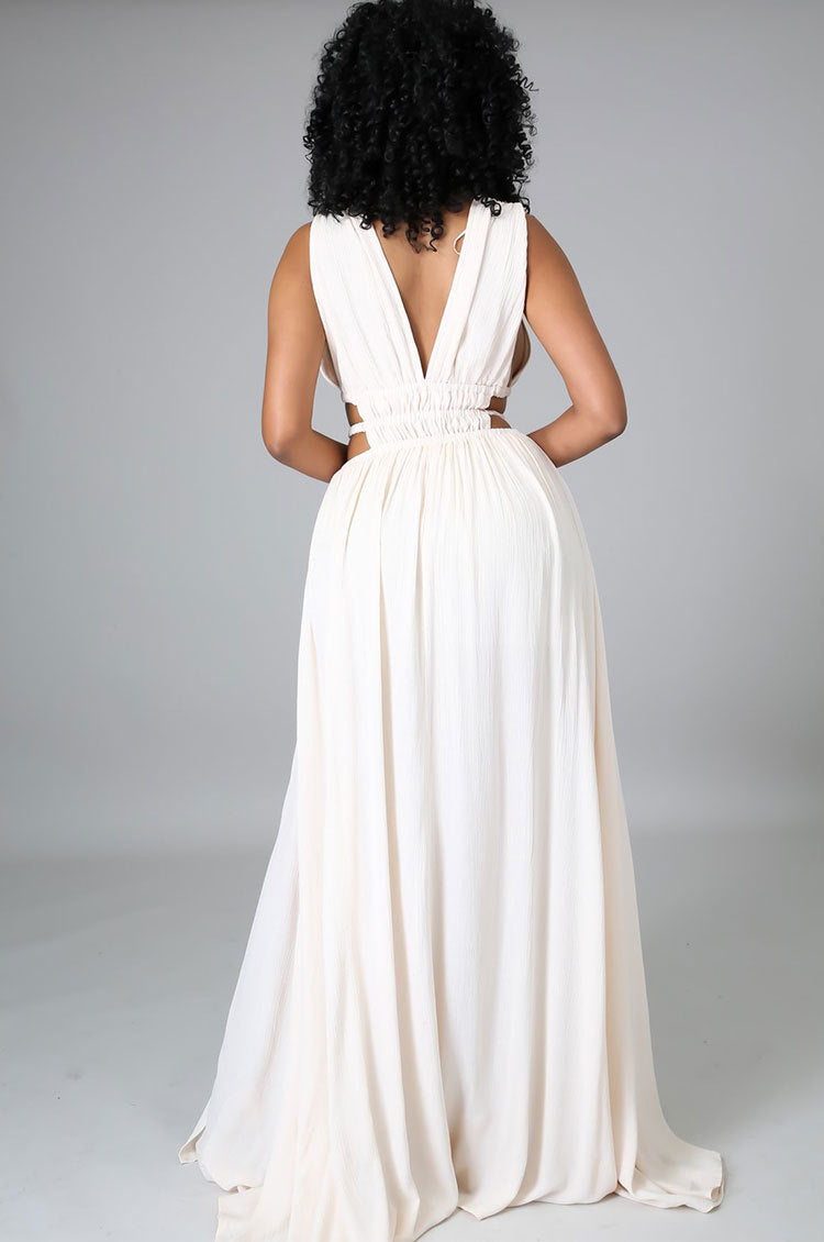 Plus Size Maxi Dress Summer Women Clothes Dress Solid Color V-neck Ice Silk Dress Maxi