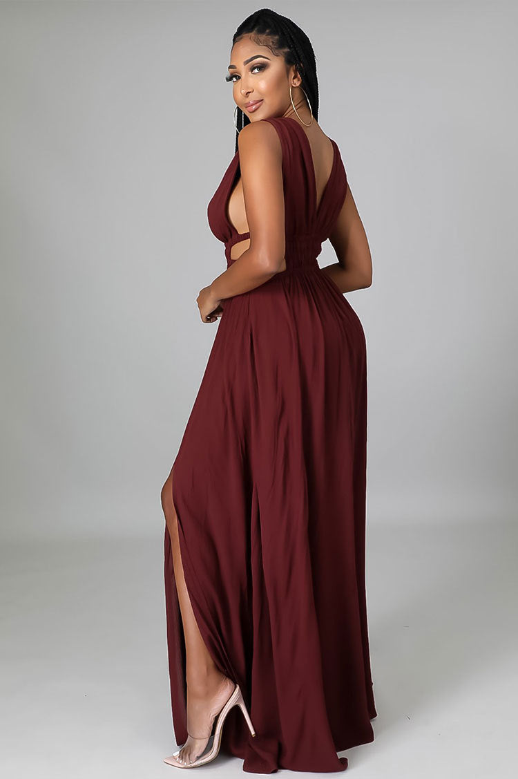 Plus Size Maxi Dress Summer Women Clothes Dress Solid Color V-neck Ice Silk Dress Maxi