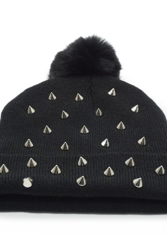 Warm Punk Rivet Knit Hat