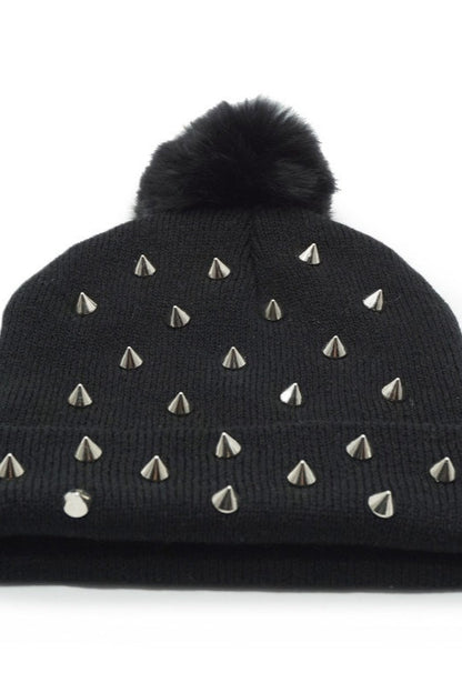 Warm Punk Rivet Knit Hat