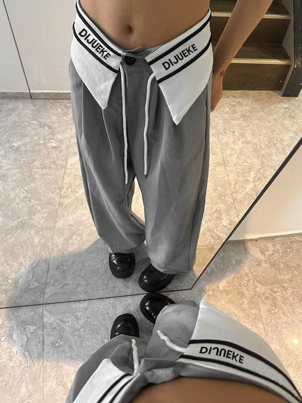 Vintage Turned Waist Straight Leg Pants