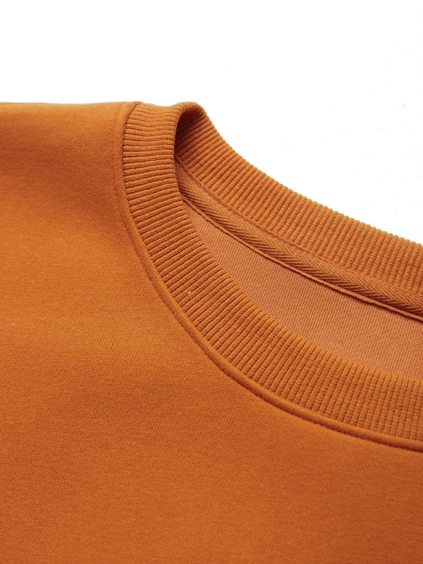 Solid Color Label Embellished Oversized Hoodie