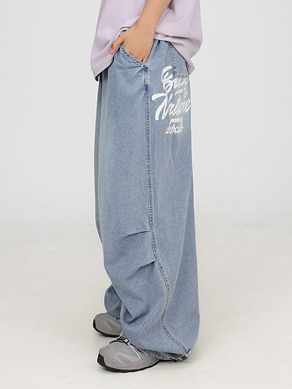 Printed Hip Hop Retro Baggy Jeans