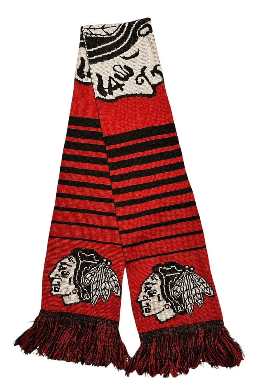 Y2K Dark Stripe Face Print Jacquard Scarf