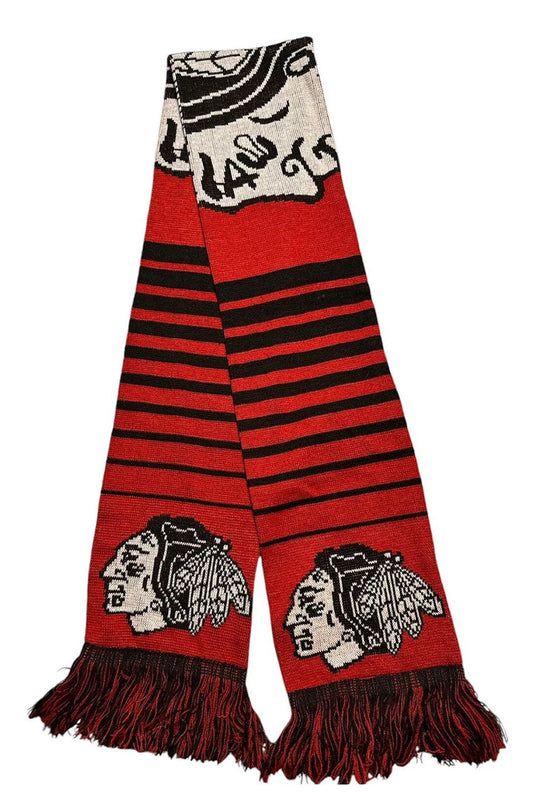 Y2K Dark Stripe Face Print Jacquard Scarf