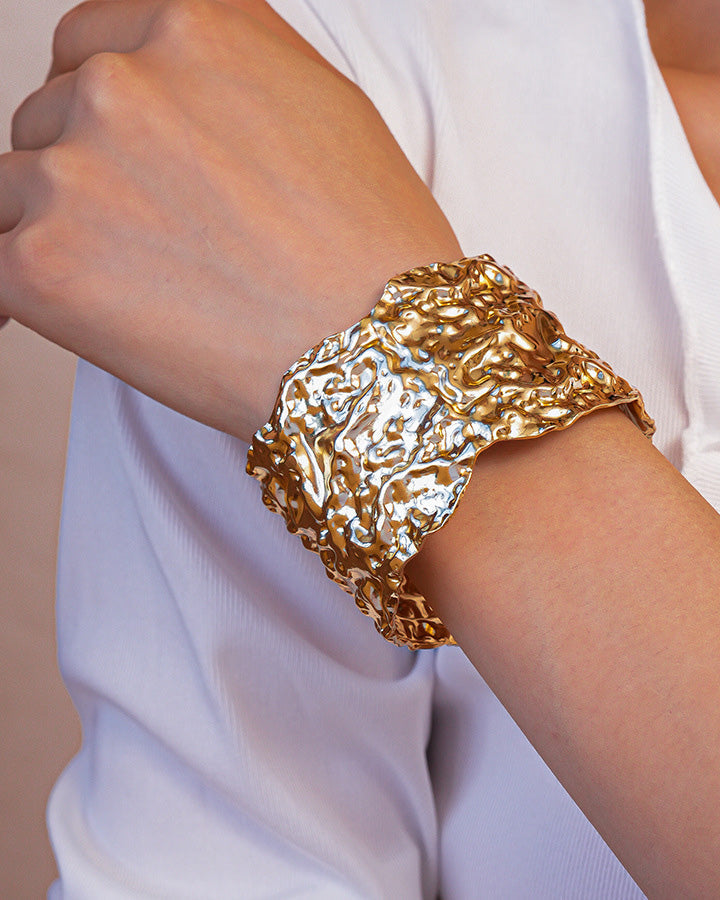 Metal Braided Wrap Cuff Bracelet