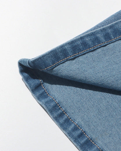 High-Waisted Diamond-Embellished Straight-Leg Trousers