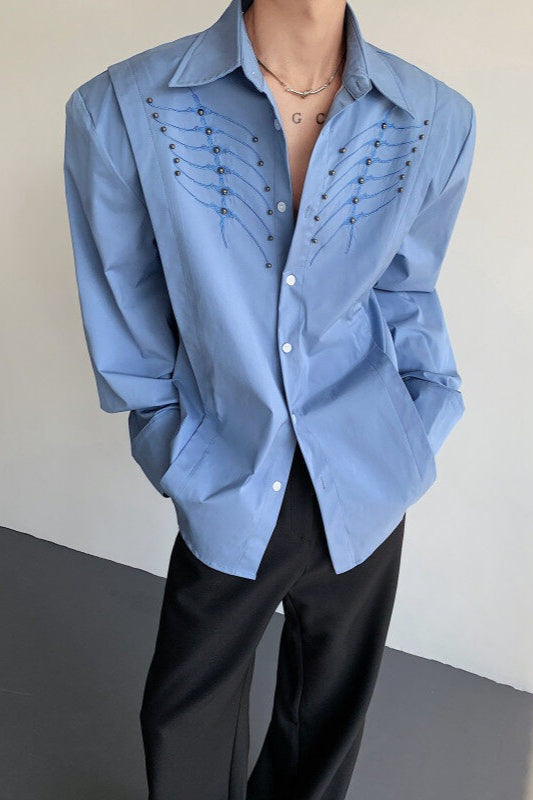 Embroidered Beaded Spine Bone Blouse