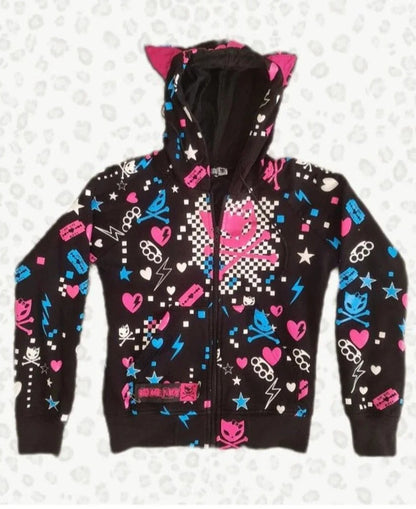 Y2K Casual Patchwork Loose Hoodie