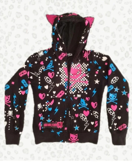 Y2K Casual Patchwork Loose Hoodie