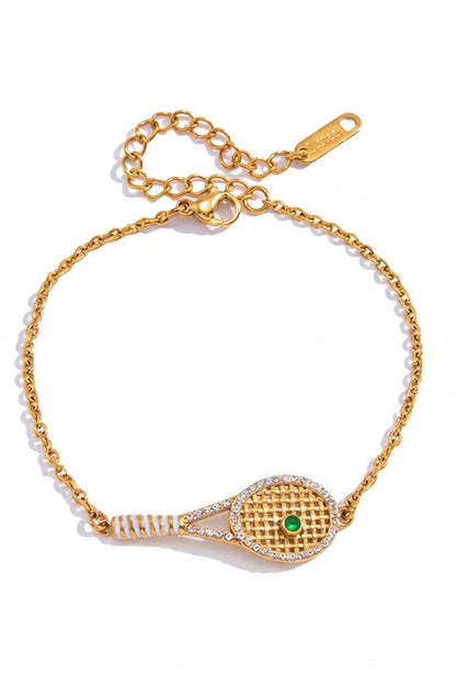 Stylish Stainless Steel and Zircon Bracelet