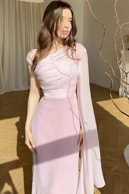 Chiffon One Shoulder Formal Dress