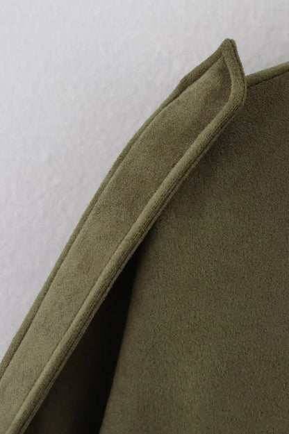 Suede Lapel Bomber Jacket
