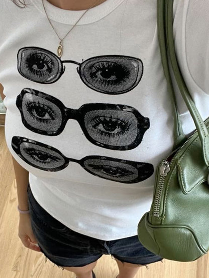 Glasses Print Short Sleeve Tee