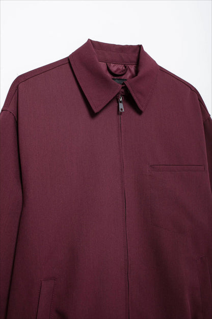 Burgundy Casual Zip Jacket