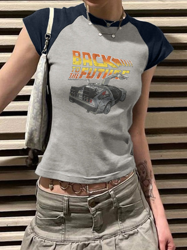 Street Spider Raglan Sleeve Cropped Top