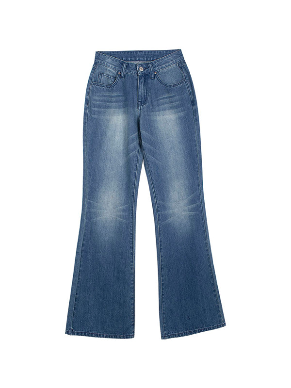 Low Rise Washed Bootcut Jeans