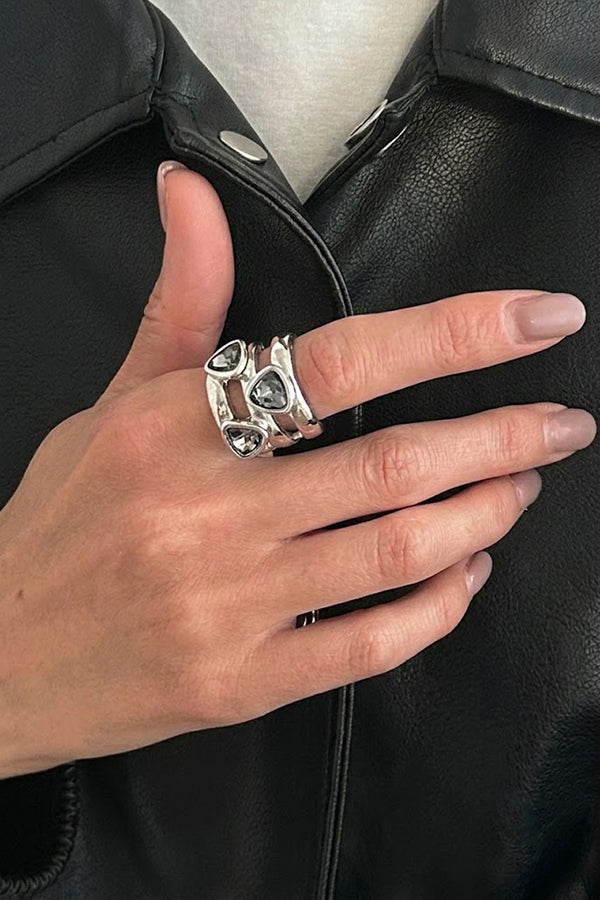 Geometric Square Metal-style Ring