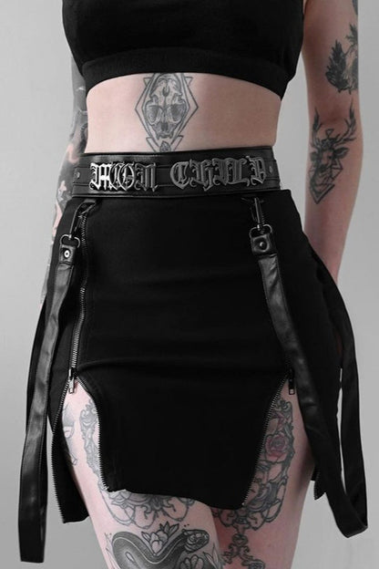 Dark Gothic Summer Slim Split Mini Skirt