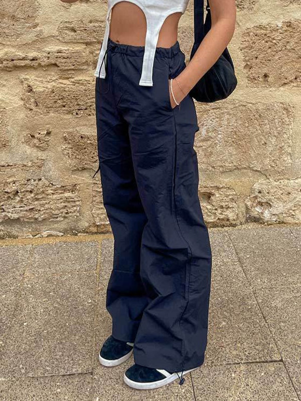 Stretchy Waist Bound Feet Cargo Pants
