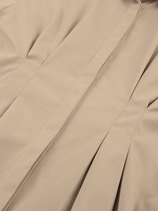 Fold Pleated Detail Shirt Mini Dress