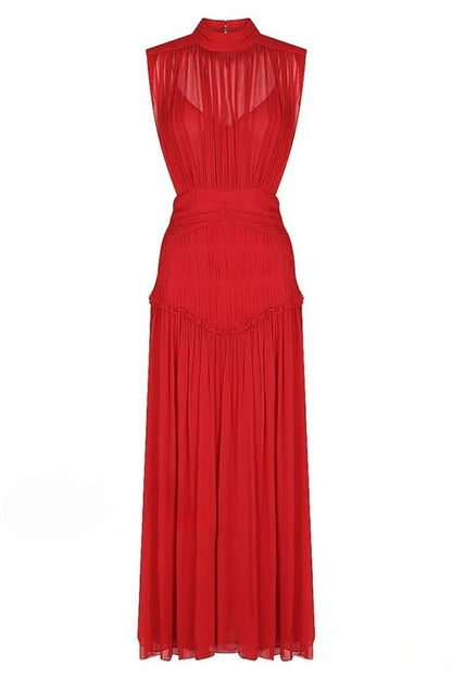 Remarkable Moment High Trendy Neck Maxi Dress